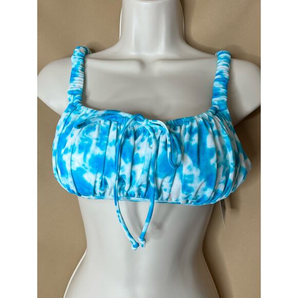 Sundazed Teal Cove Tie Dye Shirred Bikini Top and Bottom Set 36DD and  L NWT df1 - Picture 9 of 12